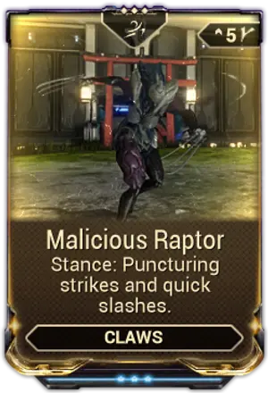 Malicious Raptor mod card