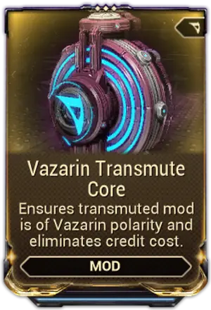 Vazarin Transmute Core mod card